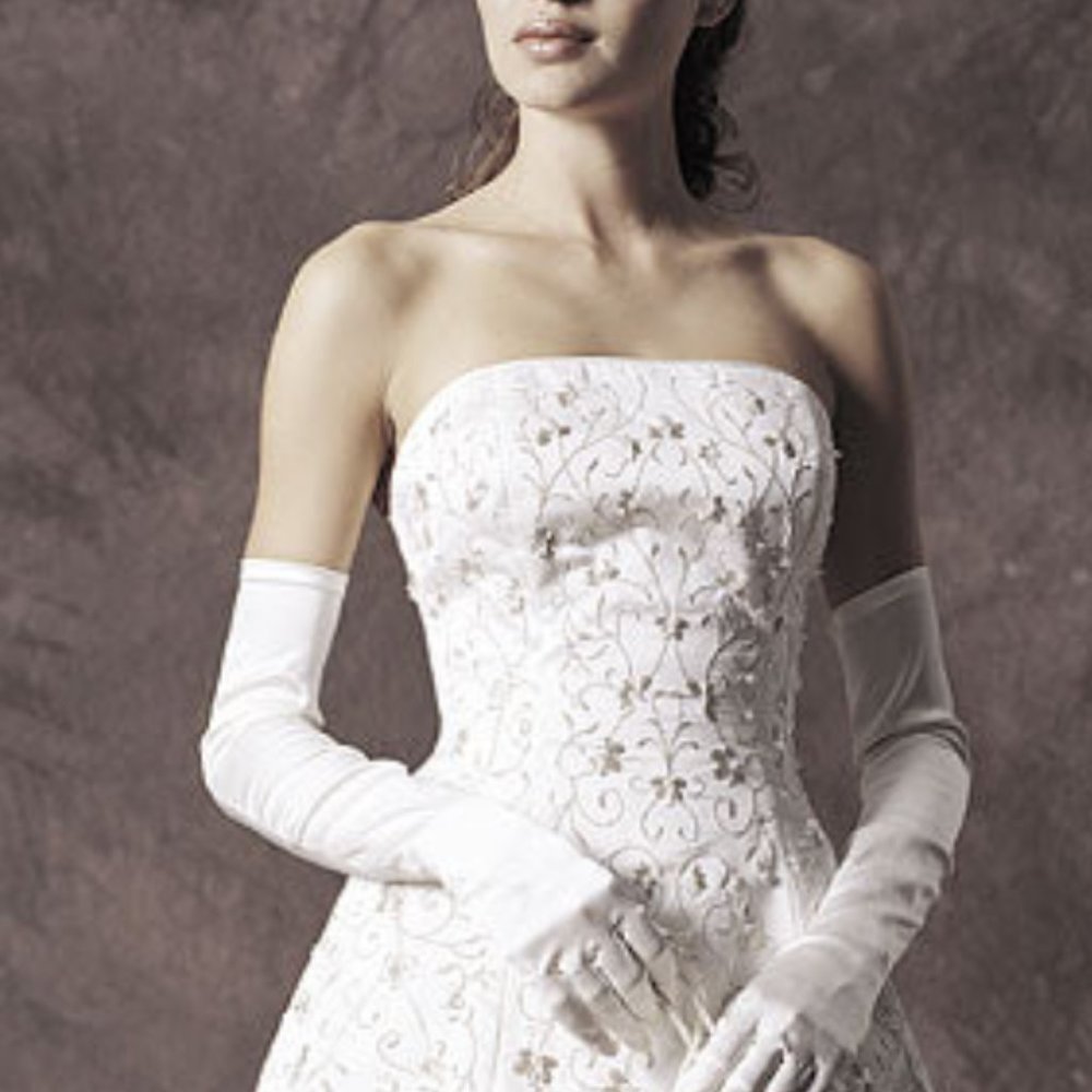 Tomasina wedding dress strapless with shawl